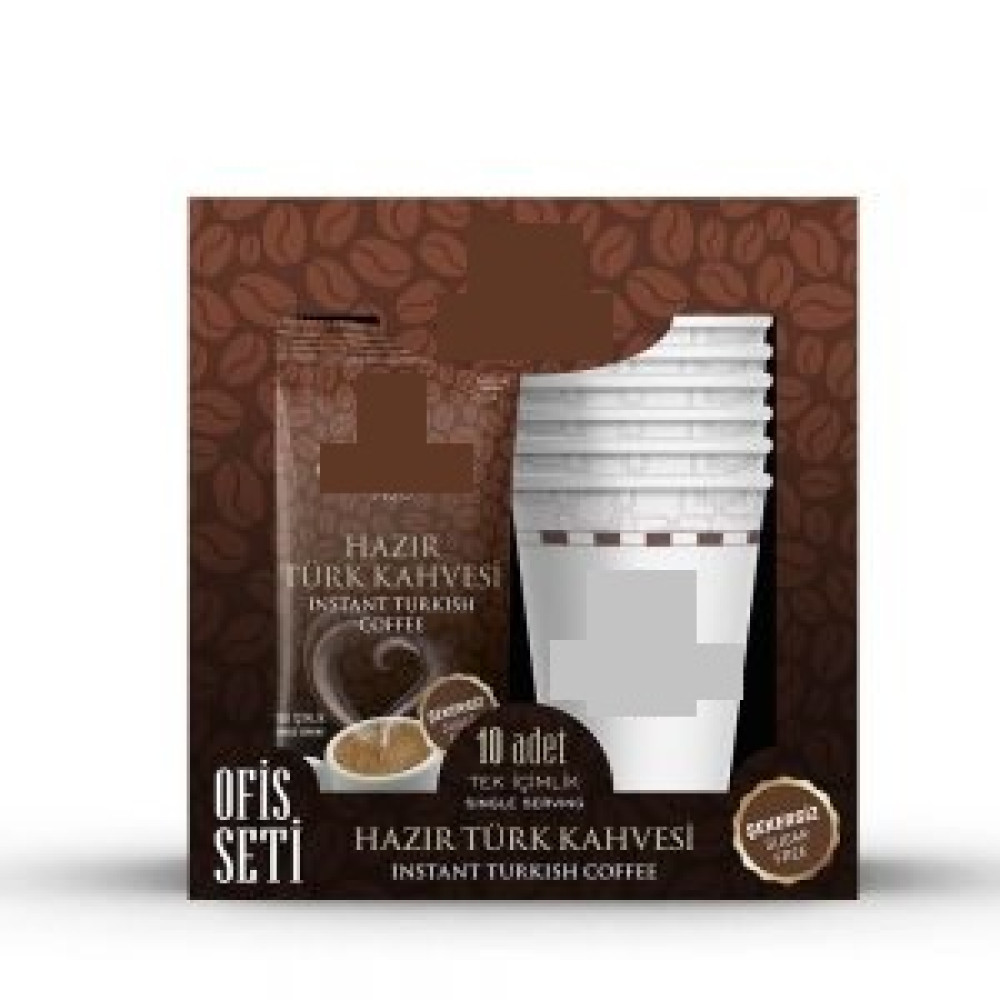 WHOLESALE FROM FACTORY 10 PIECES OF OFFICE SET READY TURKISH COFFEE ( SUGAR FREE )