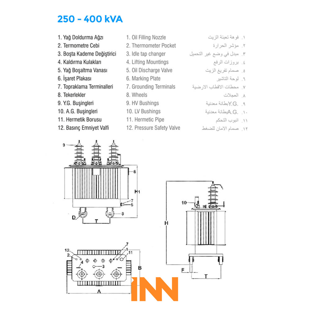 630 kVA DISTRIBUTION TRANSFORMER OIL TYPE