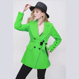 BELTED HALF TOPCOAT - READY WOMEN'S CLOTHING WHOLESALE ready-made women's wholesale clothing women's clothing wholesale Turkish textile apparel